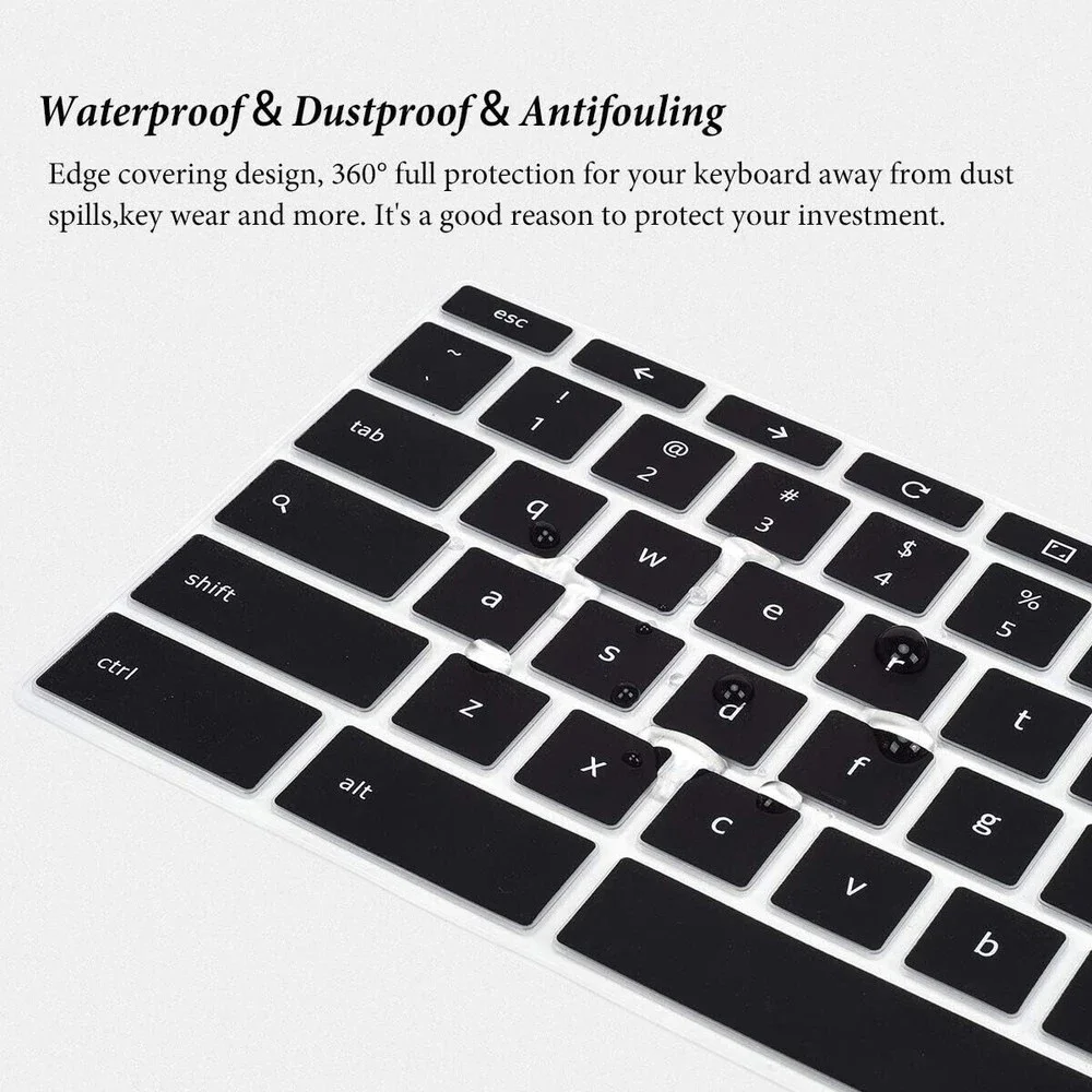 HP Chromebook 14 and 11 Keyboard Skin(Black) Casedao Brand